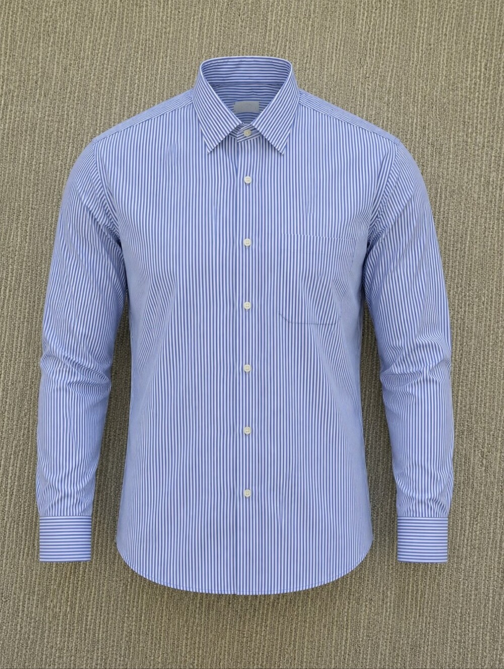 Eton Blue and White Striped Dress Shirt